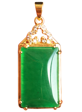 胡二翡翠天然玉石网红无事牌挂件