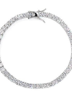 Tennis bracelet S925纯银镀金珠宝手链嘻哈潮男女网球链配饰手环