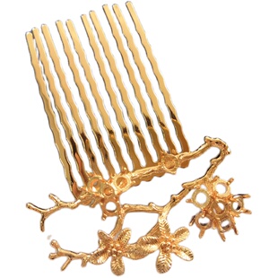 发梳古风diy配件 梅枝发梳子扁簪子汉服装饰华服手工头饰辅料