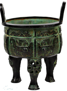 仿古青铜器铜鼎办公大号三足鼎