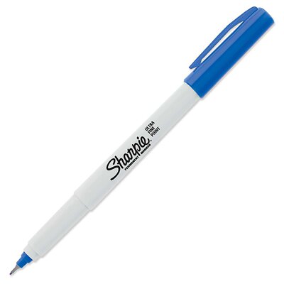 sharpie美国蓝红马克单支按压笔