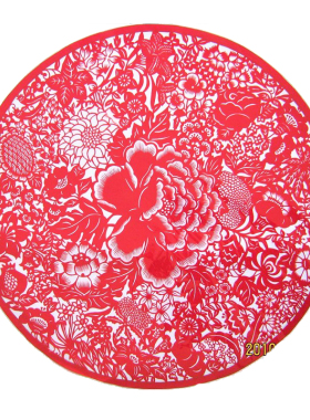 大牡丹百花图剪纸成品