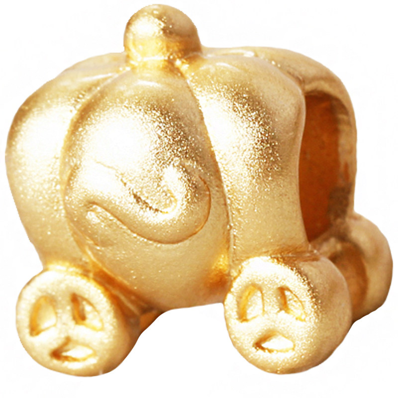 S999纯银新年红绳转运珠 3D银镀金烤漆工艺招财猫 金猪多款串珠