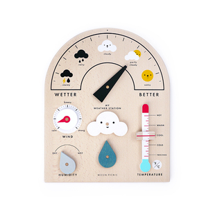 Moon Picnic 天气预报员气象温度认知木制创意玩具儿童家居装饰