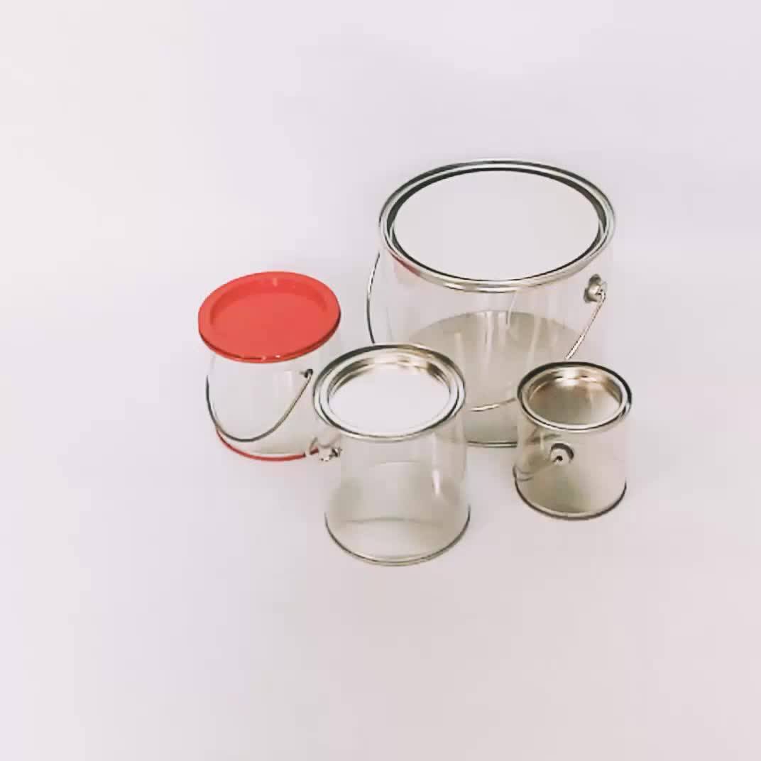 Custom Round Plastic Candy Containers Pvc Bucket With Metal Lid Buy