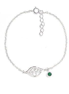 thisness秘密花园叶子绿锆石手链