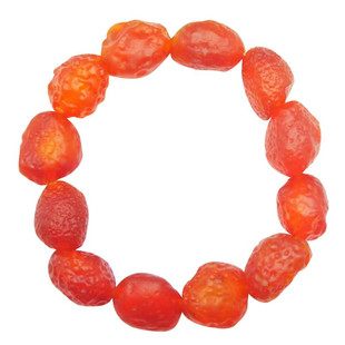 天然阿拉善玛瑙原石手串糖果色戈壁本命年红玛瑙手链男女