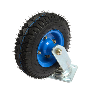 阜华10寸充气轮手推车轮子打气轮轱辘410/350-4脚轮 万向轮橡胶轮