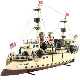 纯手工铁艺船模 1890年美国巴尔的摩号巡洋舰-精细版 工艺品收藏
