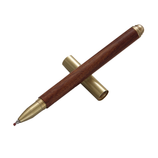 幽雅斋黄铜檀木学生中性笔创意商务礼品金属签字笔水笔可激光刻字
