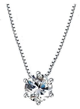 S925纯银项链女锁骨链锆石