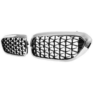 适用于宝马5系中网改装黑色满天星525li530li535le碳纤维五系中网