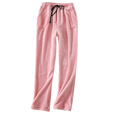 冬季法兰绒男女士睡裤水貂绒保暖