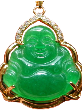 镀金镶嵌天然宝玉石弥勒佛公笑佛