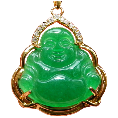 镀金镶嵌天然宝玉石弥勒佛公笑佛