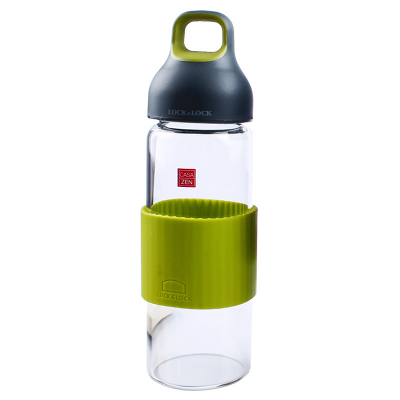 韩国乐扣乐扣耐热玻璃水杯便携创意潮流简约清新随手杯子男500ml