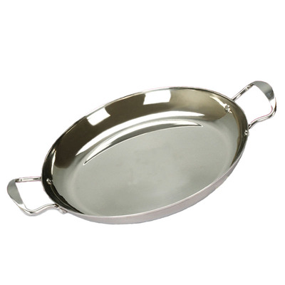 加厚不锈钢平底锅浅干锅饭店商用