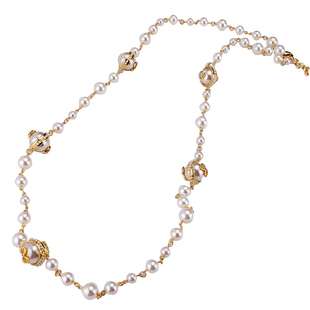 新款长项链女欧美夸张小香风珍珠挂件时尚百搭毛衣挂链气质配饰品