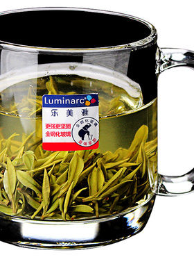 乐美雅玻璃杯家用茶杯带把水杯