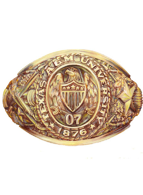 德克萨斯大学同款纯银复古戒指