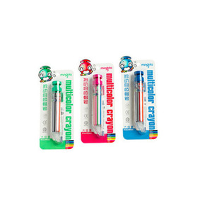 389A蜡笔 多色大容量按动蜡笔 创意明达八色旋转蜡笔 不脏手 8色