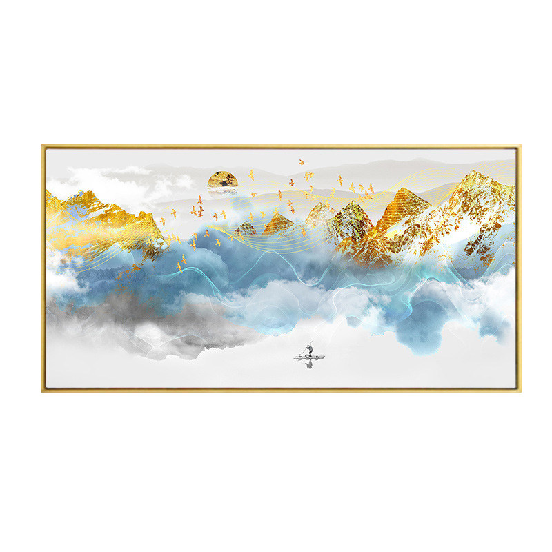 横幅沙发客厅抽象风背景画