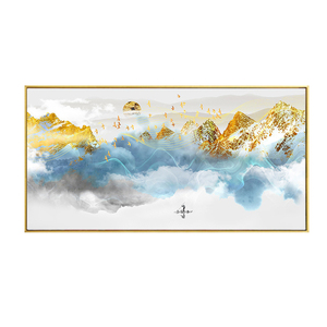 横幅沙发客厅抽象风背景画