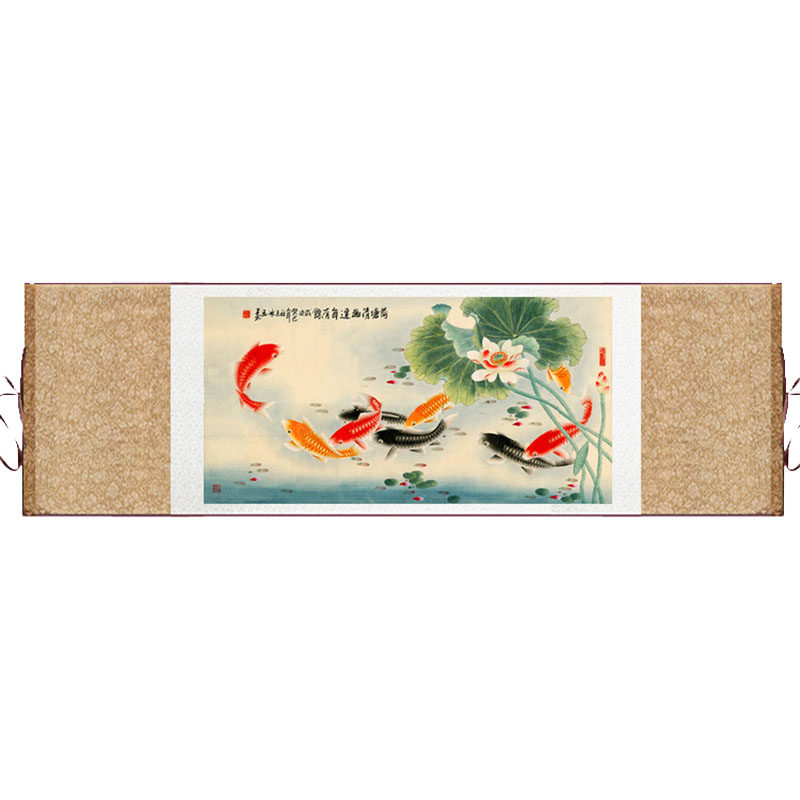 荷花鸿运当头家居长城雄姿山水画