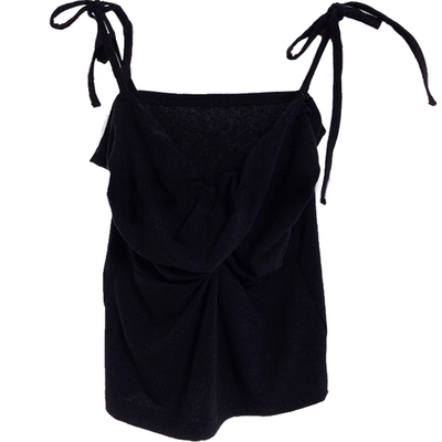 吊带背心夏新款交叉女v领蝴蝶结