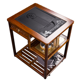 小茶桌可移动花梨实木茶车功夫茶具茶盘茶台茶水柜家用便携侧边柜