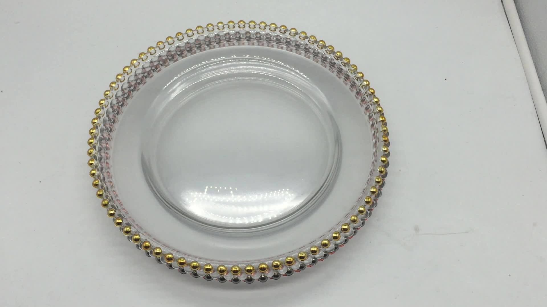 China Supplier Wedding Glass Plates Gold Charger Plates Wholesale Buy