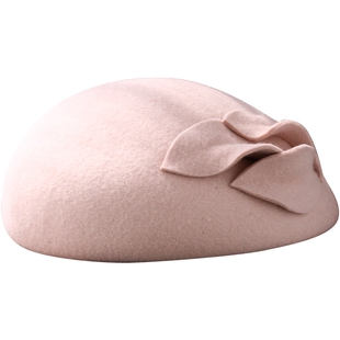 EE 秋冬新款英伦复古羊毛呢小礼帽款型显瘦逛街宴会正装帽子女