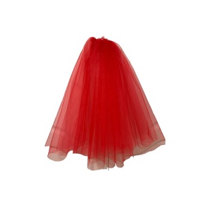 简约蓬蓬双层短款红色头纱遮面盖头摄影旅拍写真头饰道具发梳头纱