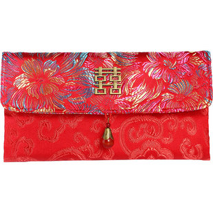 红包结婚专用订婚父母爸妈改口敬茶布艺喜字随礼份子钱万元利是封