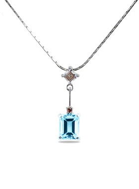 天然吊坠项链她世代托帕石女