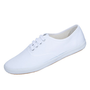 帆布鞋小白鞋女韩版平底 白球鞋练功布鞋女学生白布鞋女 白网鞋男