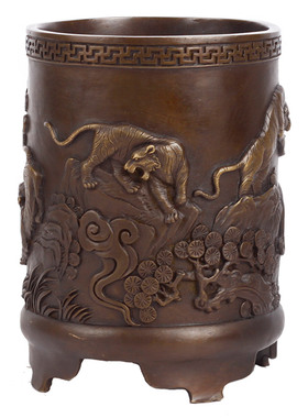 铜笔筒教师节送礼祝福办公室书房