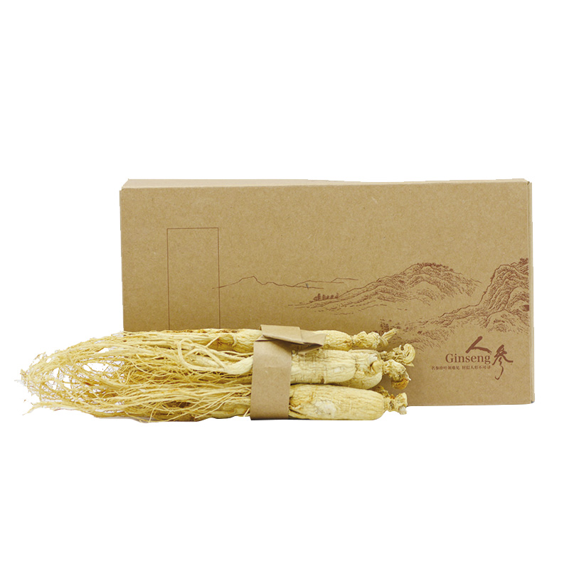 東北人參整根100g干貨東北滋補燉品白參原皮人參泡茶一整根禮盒裝