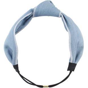 发带蓝牛仔布韩国头饰甜美日系超仙洛丽塔小清新ins网红皮筋发箍