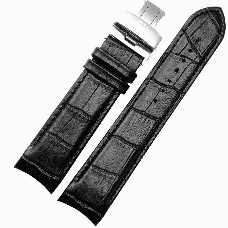 适配天梭库图表带 T035机械原装男真皮1853表带双按蝴蝶扣22 23mm