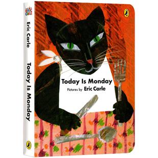 英文原版绘本 Today Is Monday 今天是星期一 纸板书 廖彩杏书单 Eric Carle 艾瑞卡尔 儿童认知启蒙图画书
