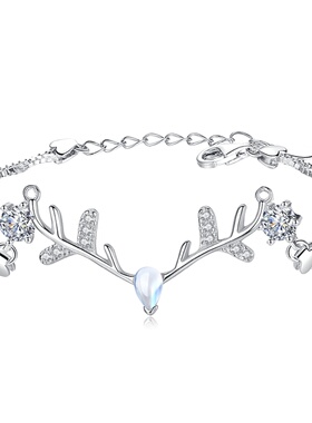 小鹿角月光石韩版森系手链送女友