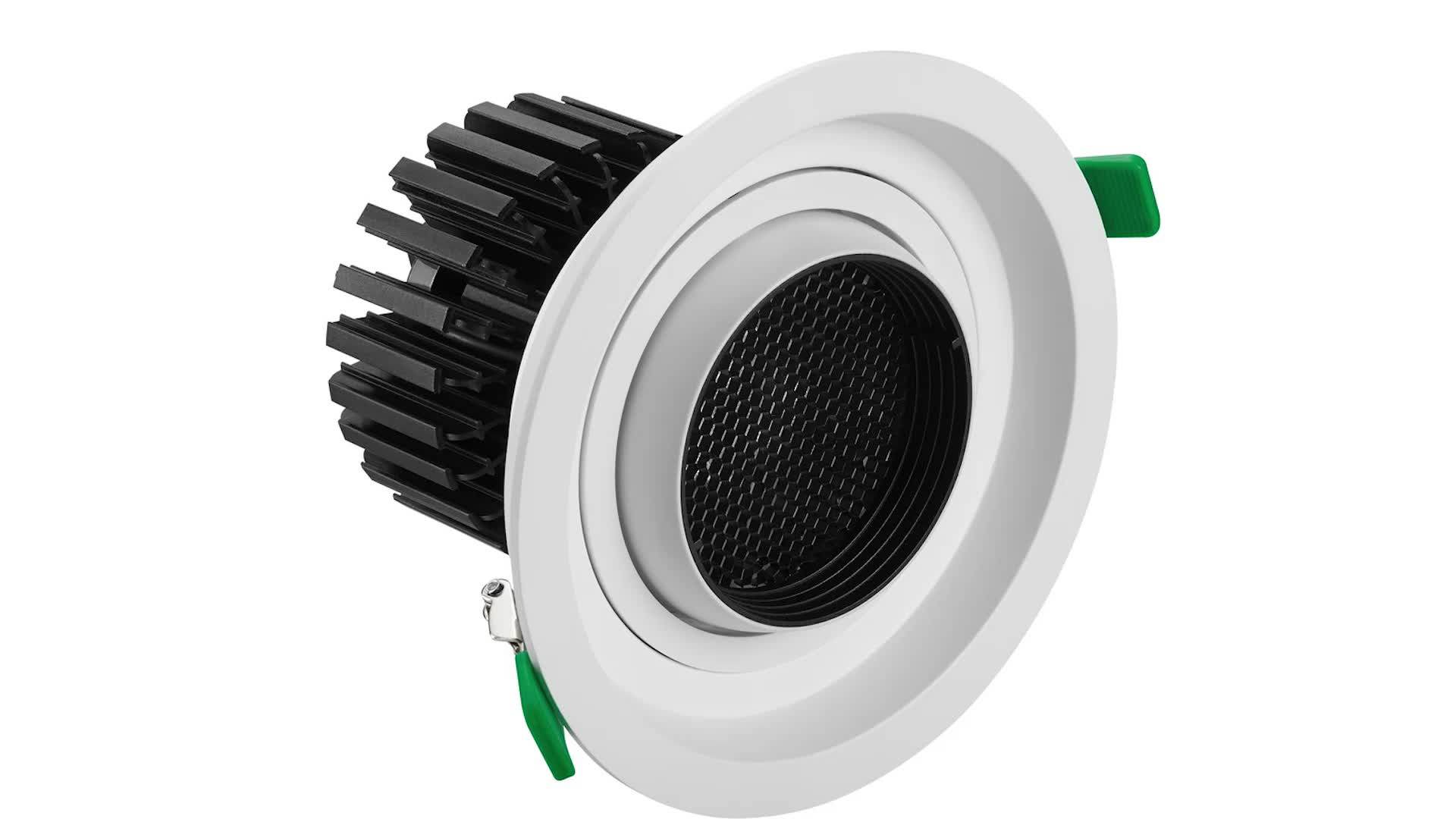 Round Dimmable Led Spotlight Cob Die Casting Recessed Spot Light For