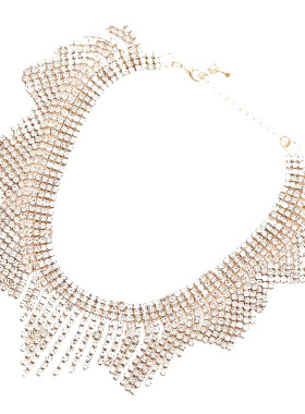 夸张流苏街拍闪钻新娘礼服项链