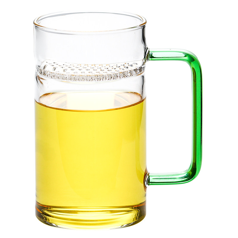 北大史月牙过滤泡柠檬花玻璃杯