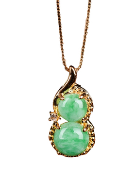 葫芦吊坠福禄寿翡翠干青送项链