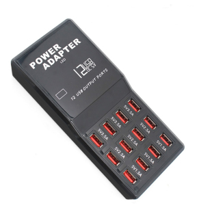 12口USB充电器12A手机充电器5v2a多口USB充电站大功率安卓手机平板充电桩电源适配器桌面电站