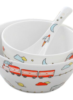 小火车儿童卡通碗盘菜盘米饭碗