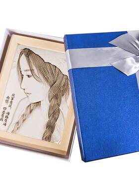 木刻画雕刻照片生日礼物彩雕画