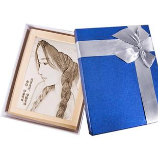 彩雕木刻画diy定制照片木版画雕刻相片微雕画创意生日情人节礼物